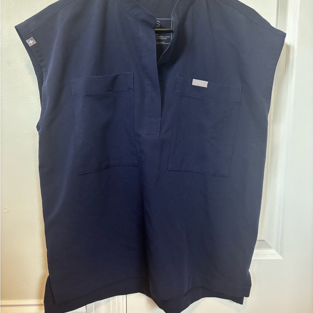 Figs navy scrub top